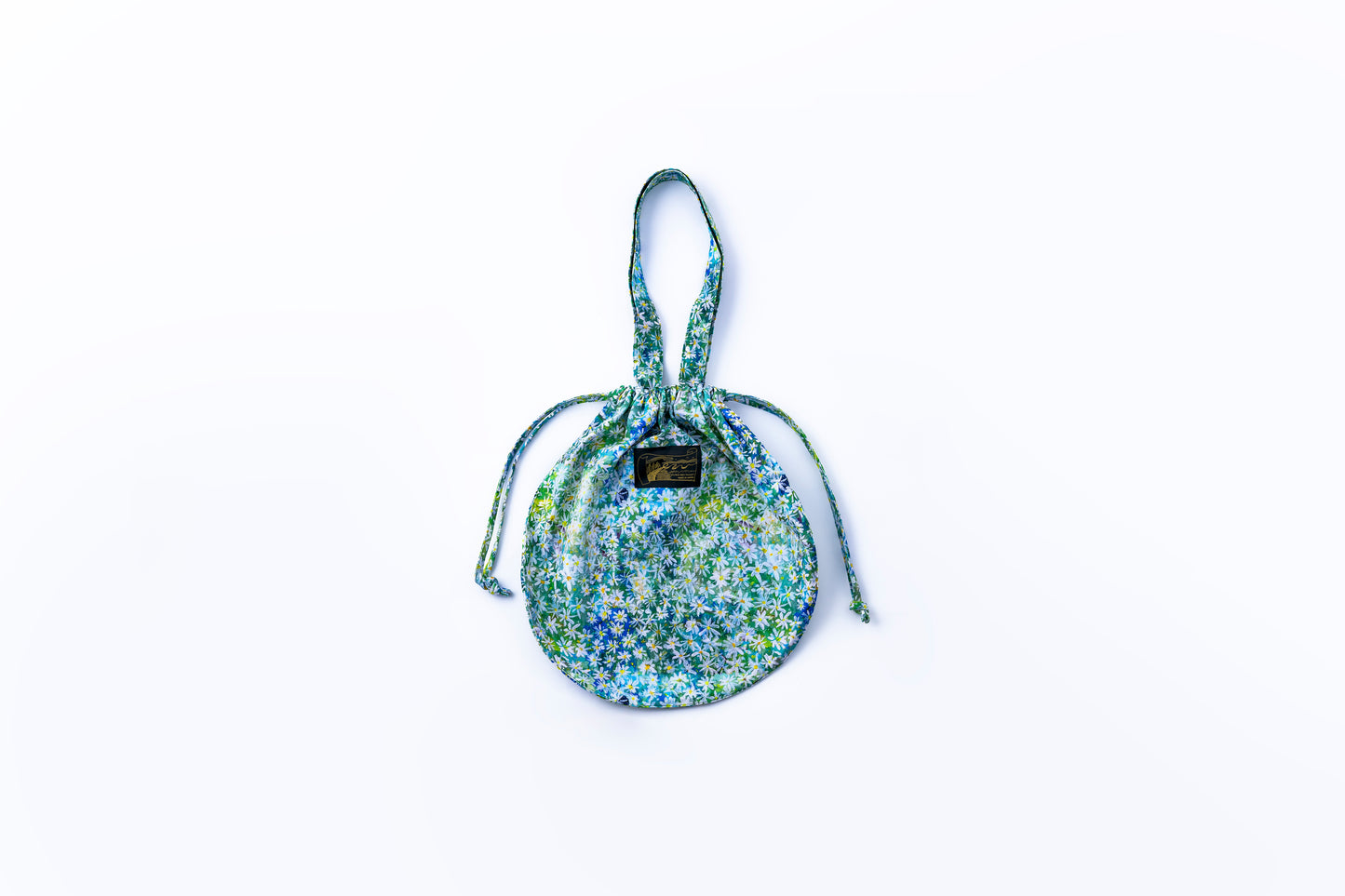 white flowers circle bag
