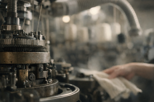 【製造現場】ezuの靴下ができるまで。ヴィンテージ編み機で丁寧に編む。