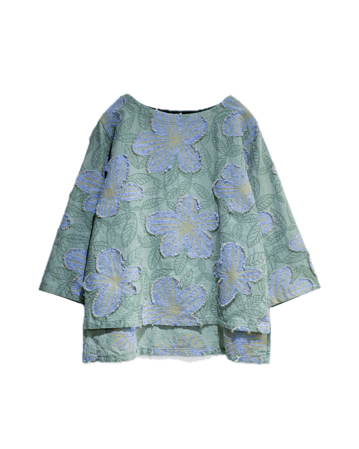 touch your view flower boat neck pull over green