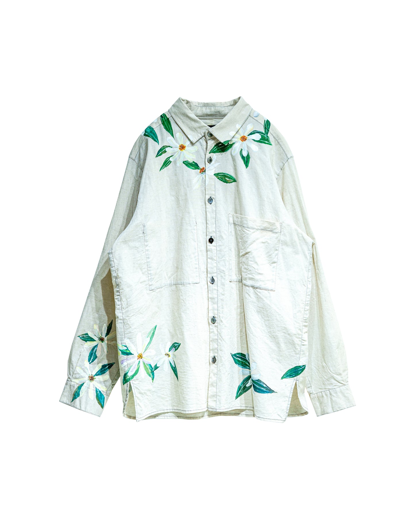 hand painted collection double pocket shirt