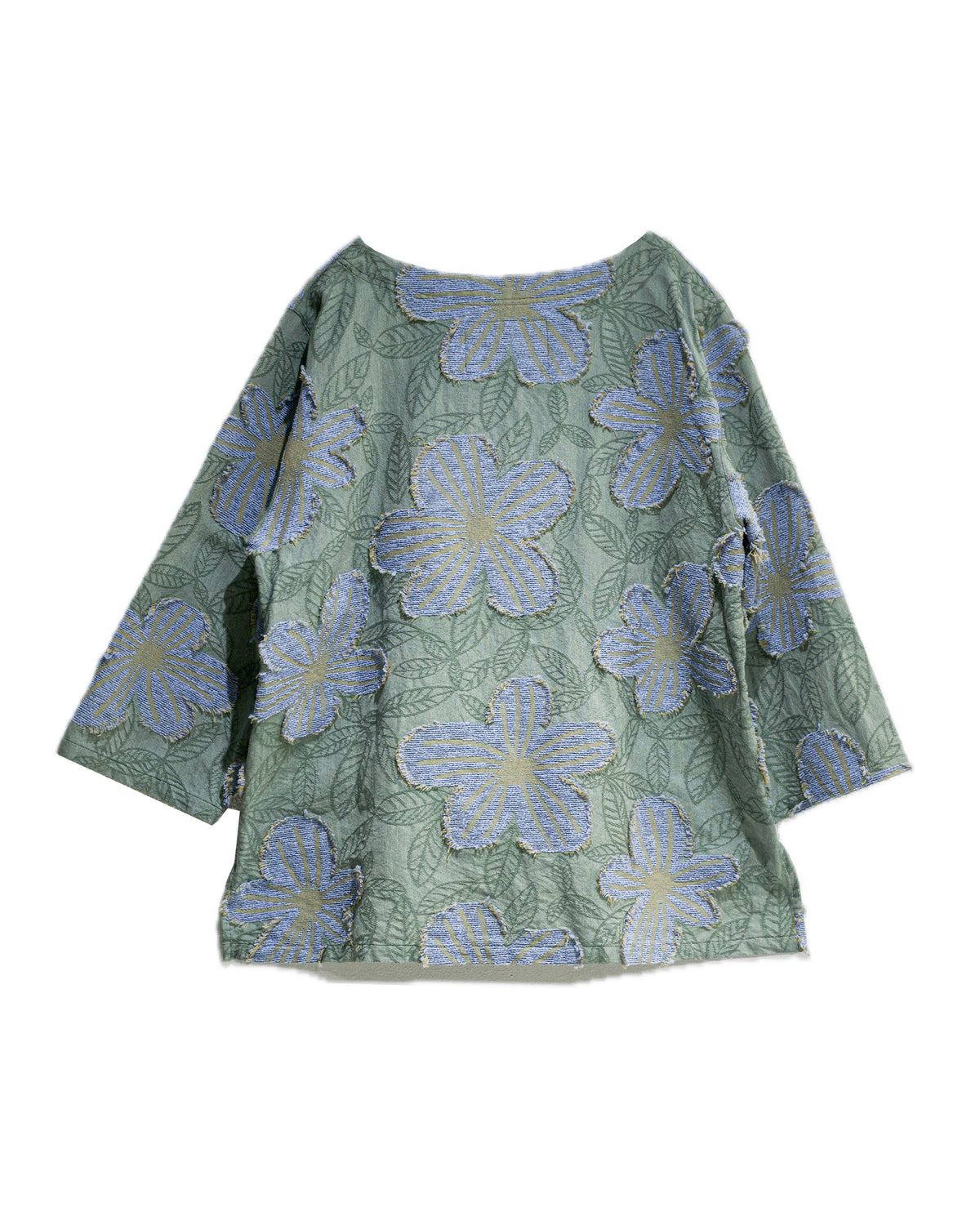 touch your view flower boat neck pull over green