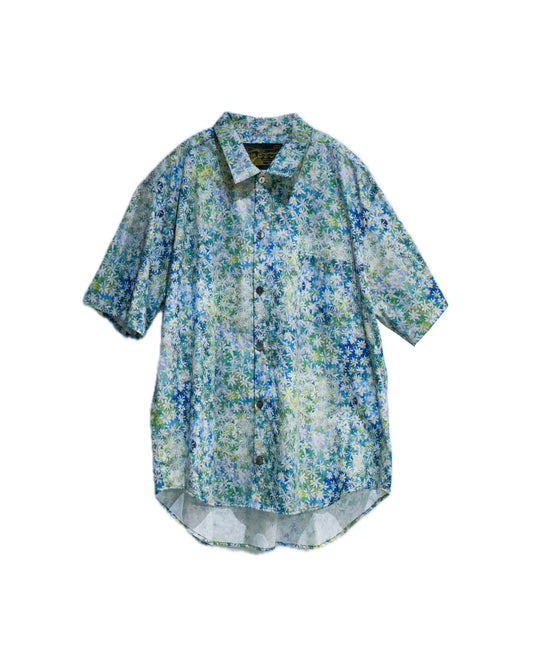 white flowers short sleeve shirt