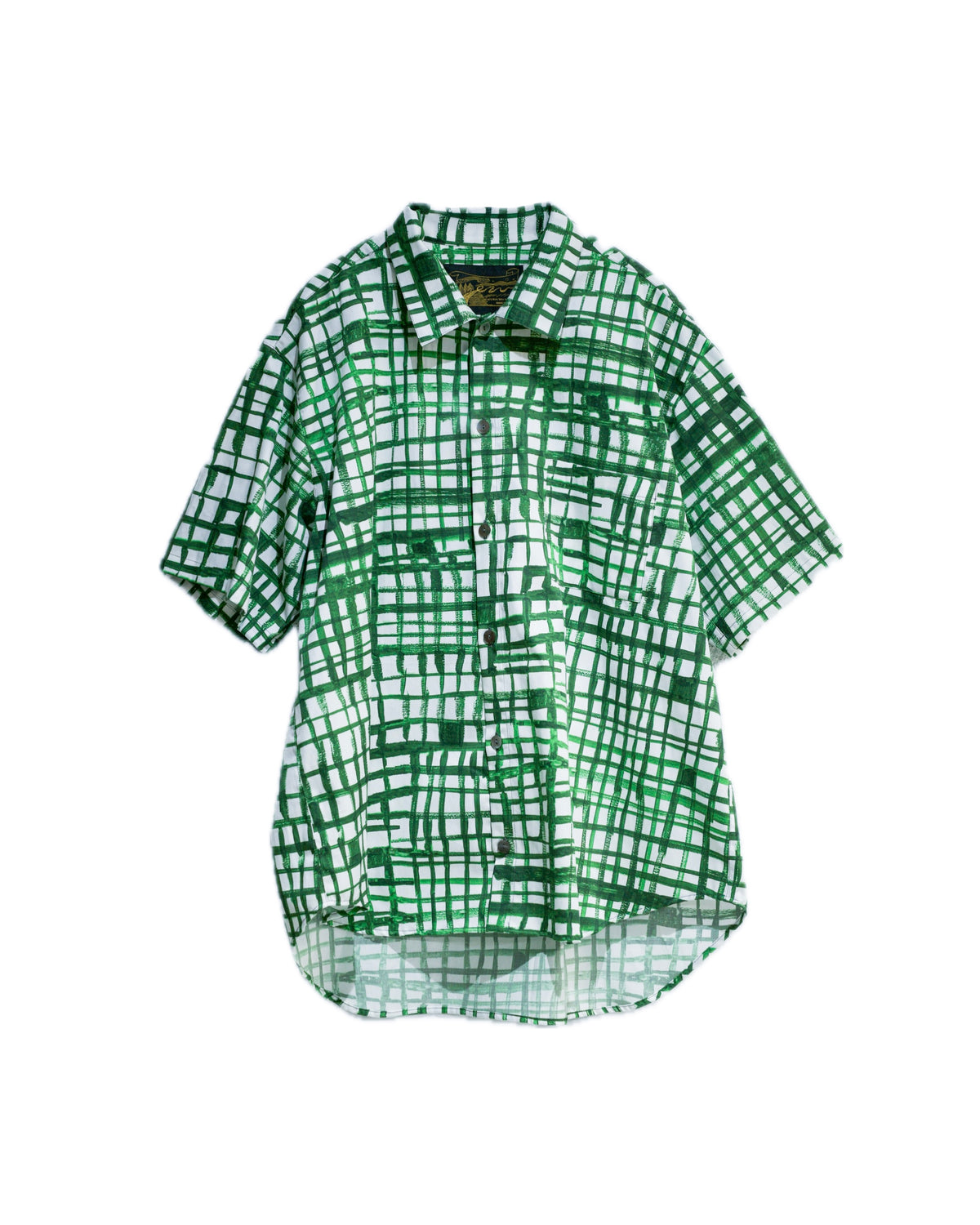 finger line short sleeve shirt green