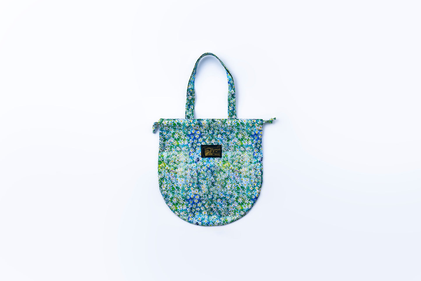 white flowers circle bag