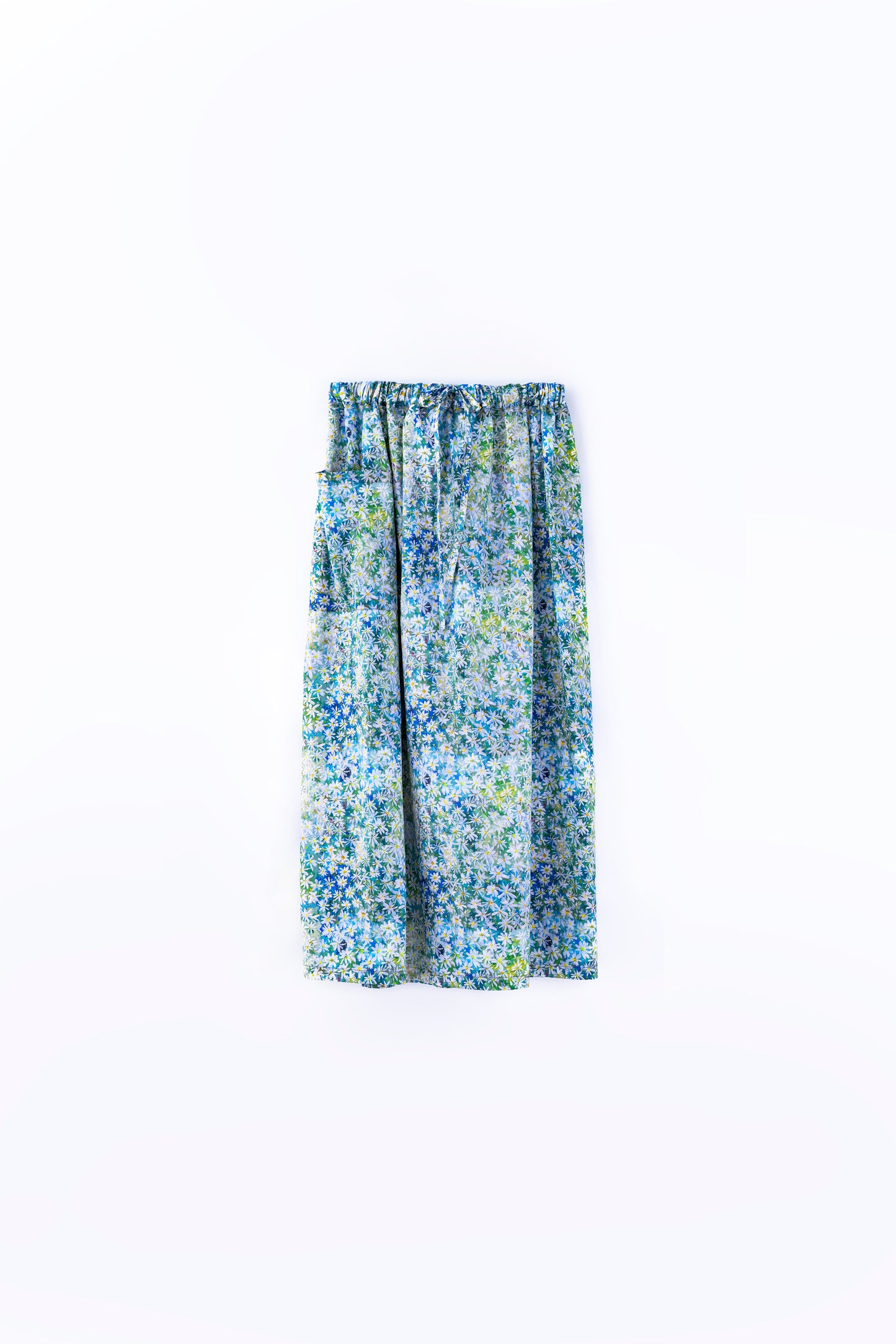 white flowers gathered skirt