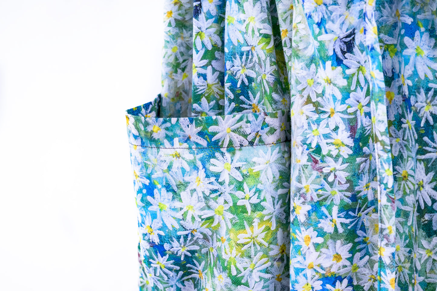 white flowers gathered skirt